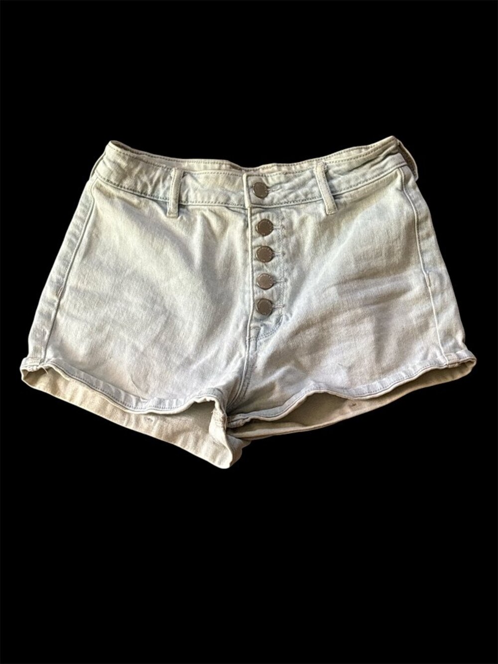 Kendall And Kylie Light Wash High Waisted Button Fly Denim Shorts